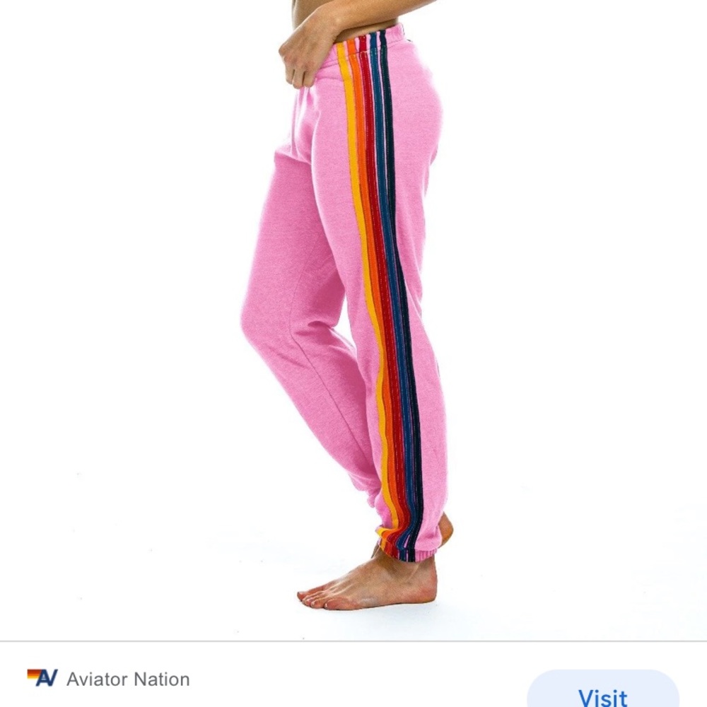 Pink aviator nation sweatpants